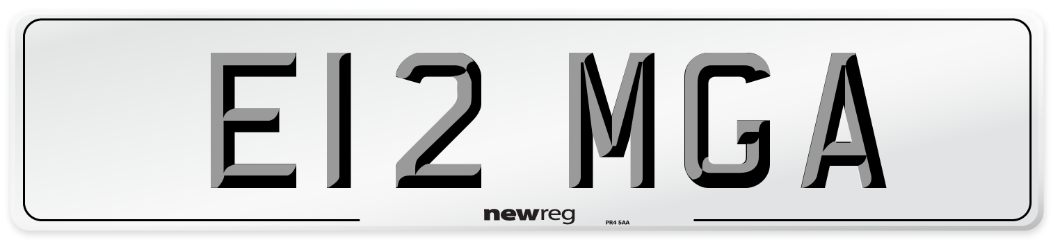 E12 MGA Number Plate from New Reg